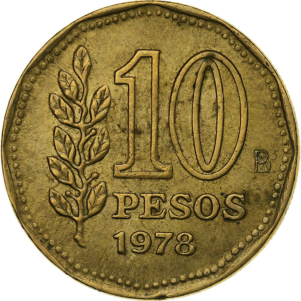 Argentinien, 10 Pesos, 1978, Aluminum-Bronze, SS, KM:72