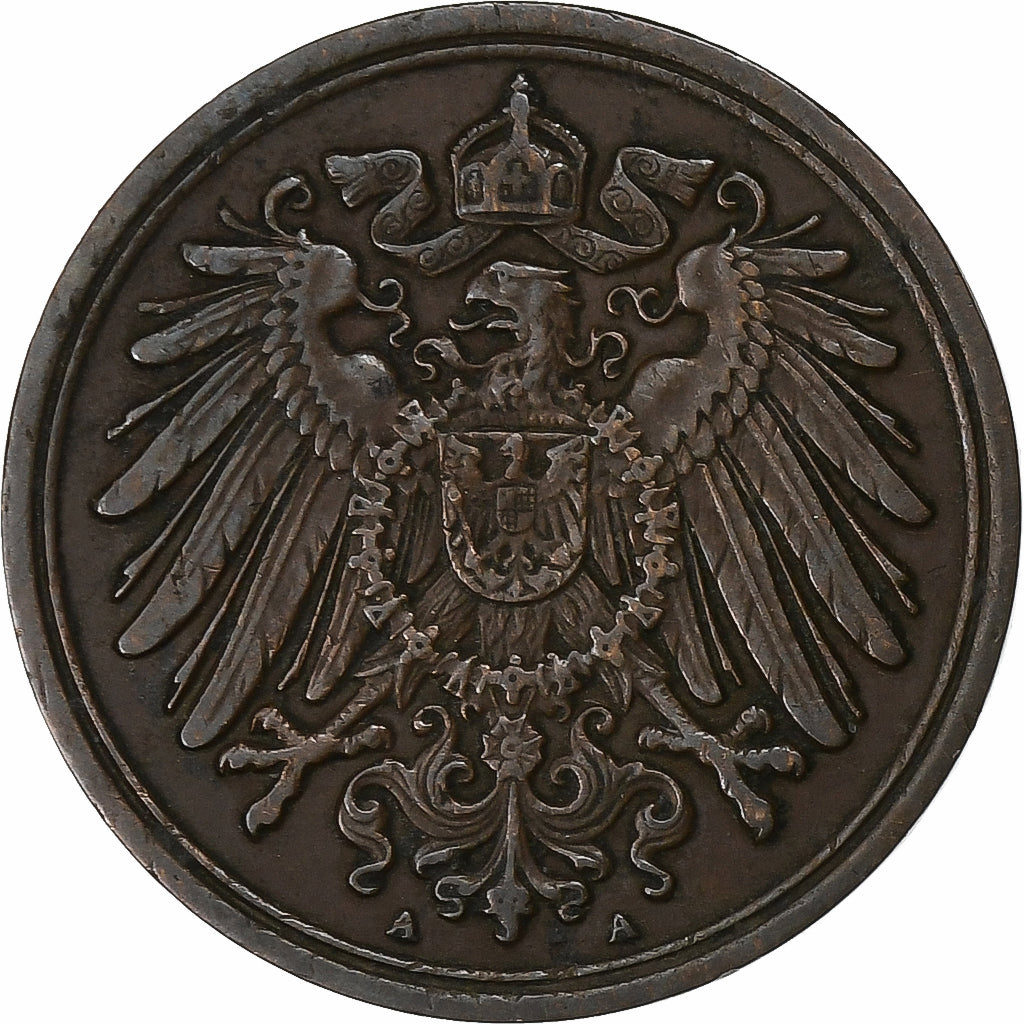 GERMANY - EMPIRE, Wilhelm II, Pfennig, 1912, Berlin, Copper, EF(40-45), KM:10
