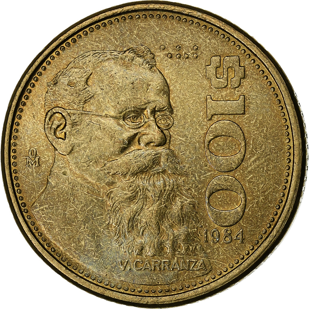 Messico, 100 Pesos, 1984, Mexico City, Alluminio-bronzo, BB+, KM:493