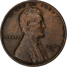 USA, Cent, Lincoln, 1942, U.S. Mint, Brązowy, EF(40-45), KM:132