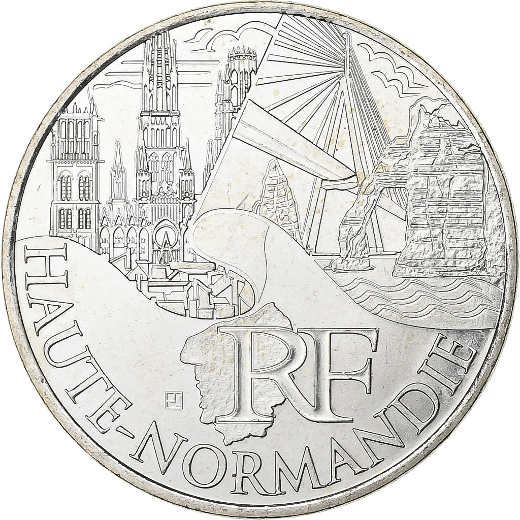 France, 10 Euro, Haute-Normandie, 2011, Paris, Argent, SUP, Gadoury:EU450