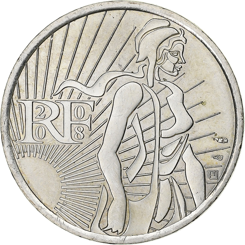 França, 5 Euro, Semeuse, 2008, Monnaie de Paris, Prata, AU(55-58)