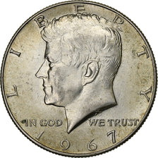 Stati Uniti, Half Dollar, Kennedy, 1967, U.S. Mint, Argento, BB+, KM:202a