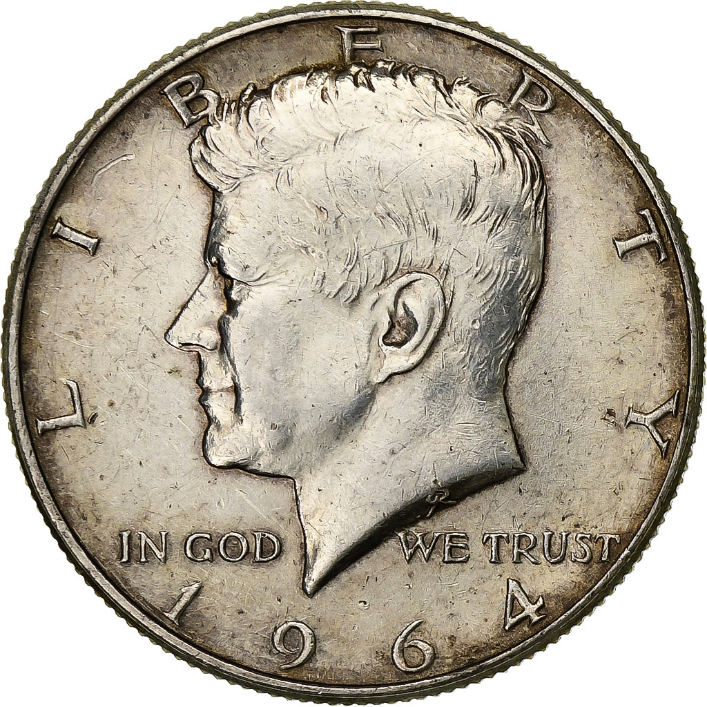 USA, Half Dollar, Kennedy, 1964, U.S. Mint, Srebro, AU(50-53), KM:202