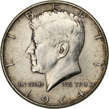 USA, Half Dollar, Kennedy, 1964, U.S. Mint, Srebro, AU(50-53), KM:202