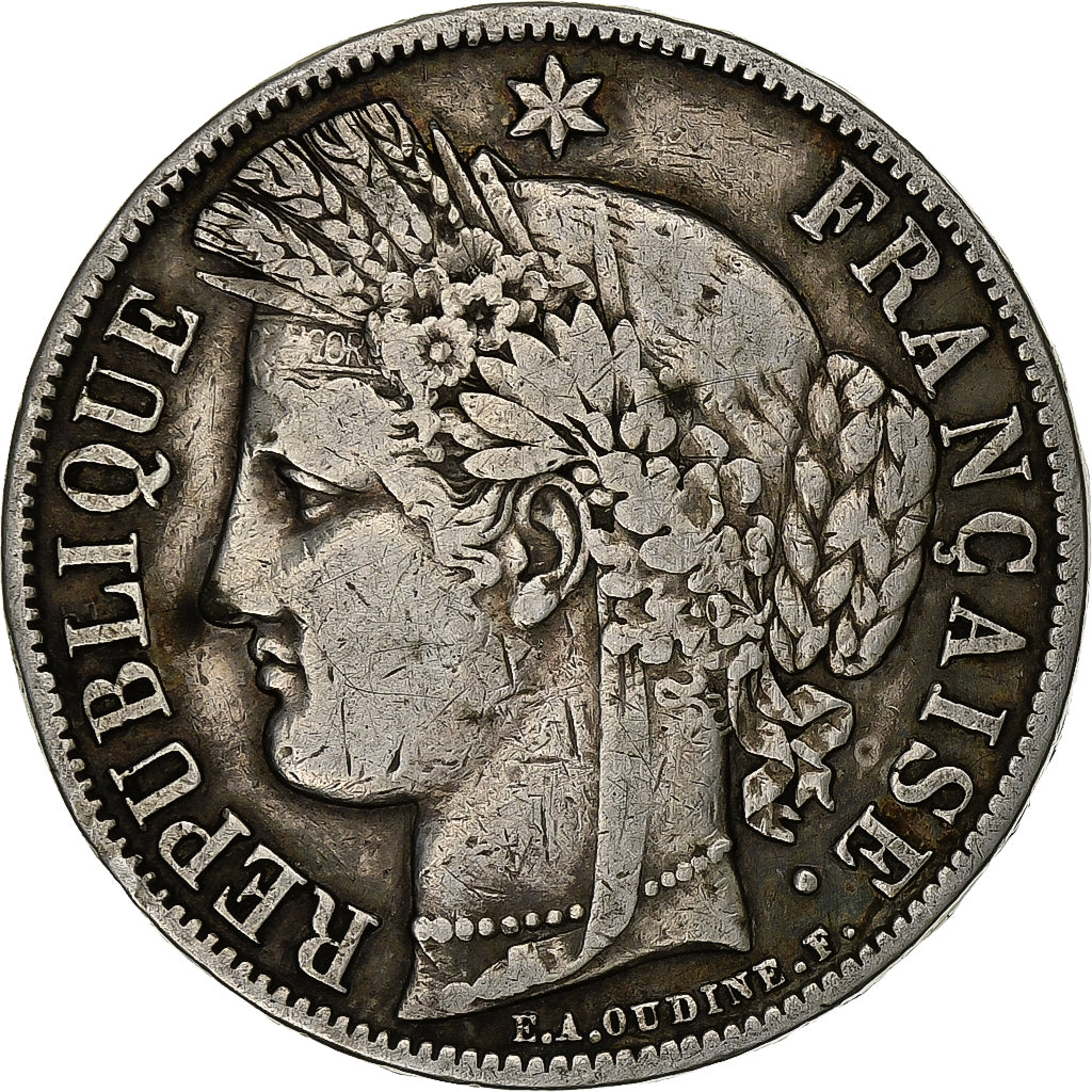 Frankrijk, 5 Francs, Cérès, 1851, Paris, Zilver, FR+, Gadoury:719, KM:761.1