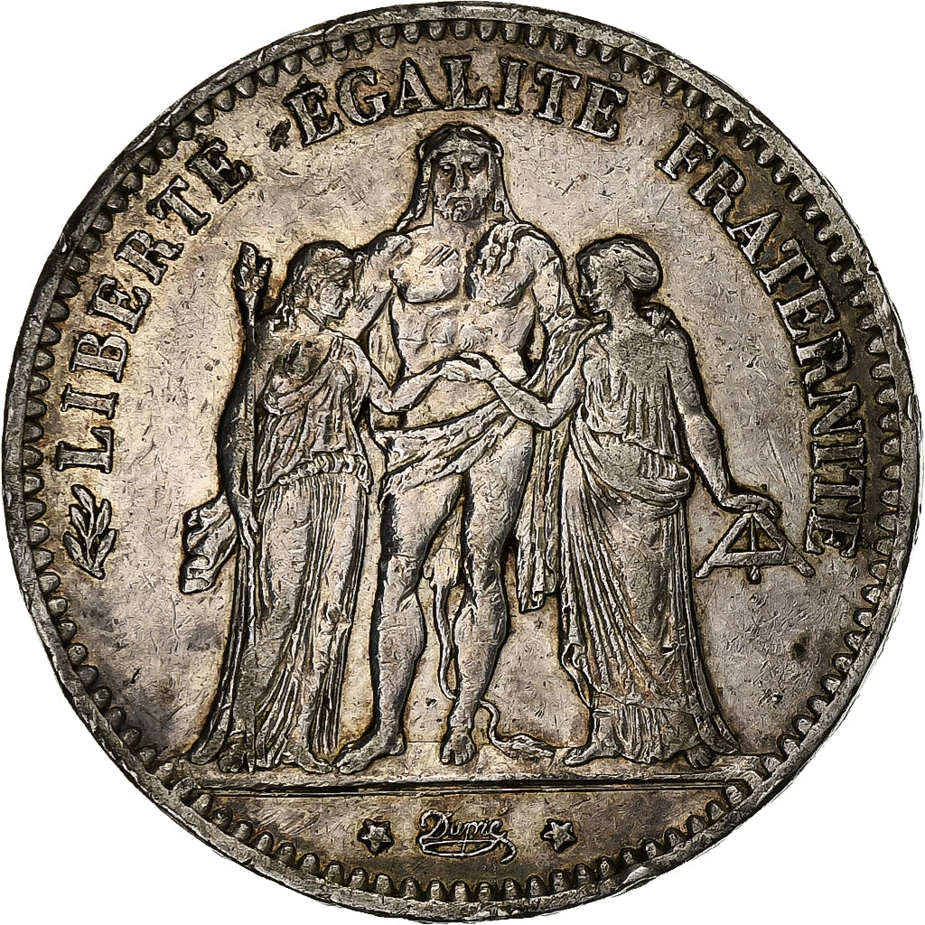 Frankrijk, 5 Francs, Hercule, 1875, Paris, Zilver, ZF, Gadoury:745a, KM:820.1