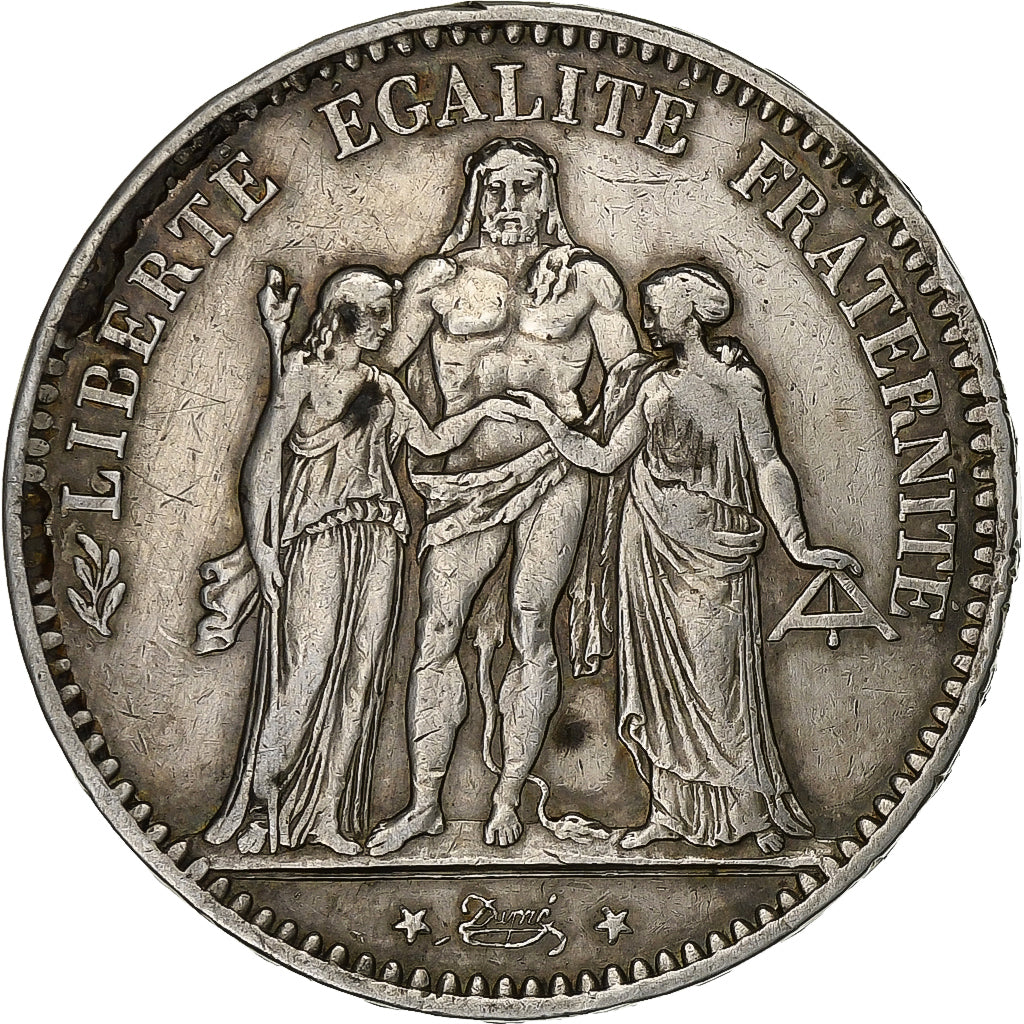 Frankrijk, 5 Francs, Hercule, 1875, Paris, Zilver, ZF, Gadoury:745a, KM:820.1