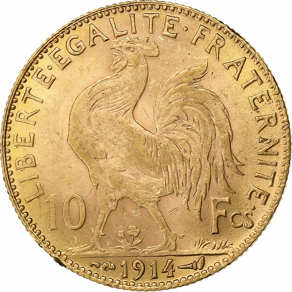 France, 10 Francs, Marianne, 1914, Paris, Or, TTB+, Gadoury:1017, KM:846