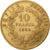 França, Napoleon III, 10 Francs, 1864, Paris, Dourado, VF(30-35), Gadoury:1015