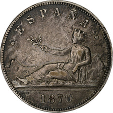 Espagne, Provisional Government, 5 Pesetas, 1870, Madrid, Argent, TTB, KM:655