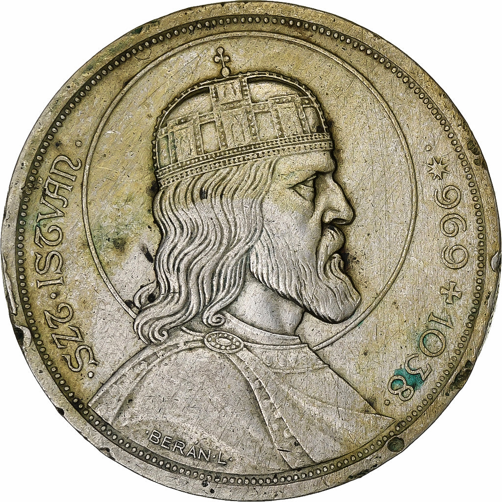 Hungary, 5 Pengö, 1938, Budapest, Silver, EF(40-45), KM:516