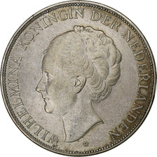 Países Bajos, Wilhelmina I, 2-1/2 Gulden, 1937, Plata, MBC, KM:165