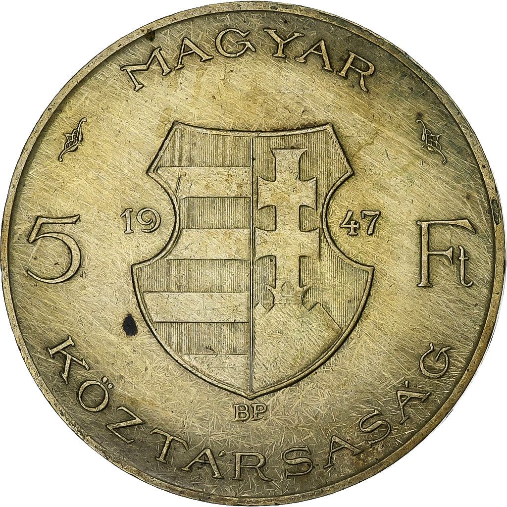 Ungarn, 5 Forint, 1947, Budapest, Silber, SS, KM:534a