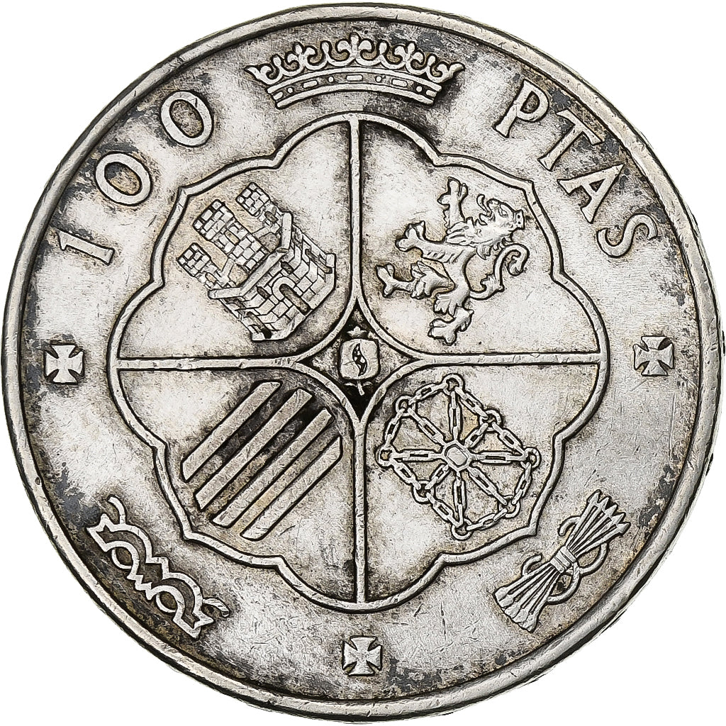 Spagna, Caudillo and regent, 100 Pesetas, 1967, Madrid, Argento, BB, KM:797
