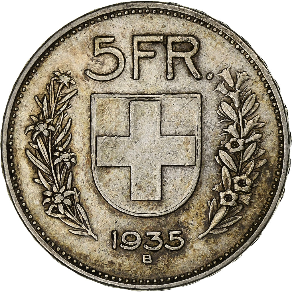 Szwajcaria, 5 Francs, 1935, Bern, Srebro, EF(40-45), KM:40