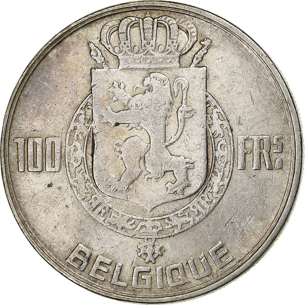 Belgium, Régence Prince Charles, 100 Francs, 100 Frank, 1948, Silver