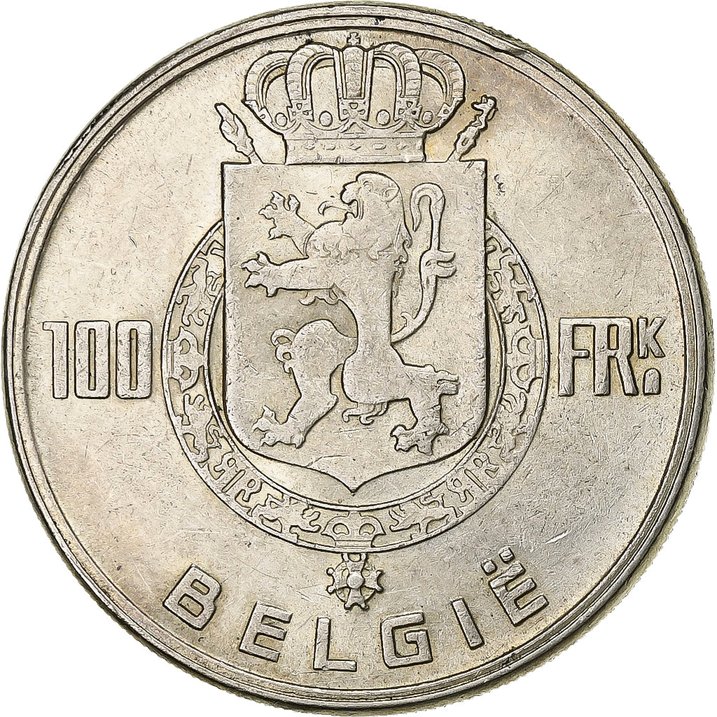 Belgium, Régence Prince Charles, 100 Francs, 100 Frank, 1951, Silver