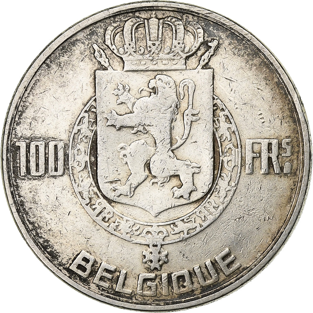 Belgium, Régence Prince Charles, 100 Francs, 100 Frank, 1950, Silver