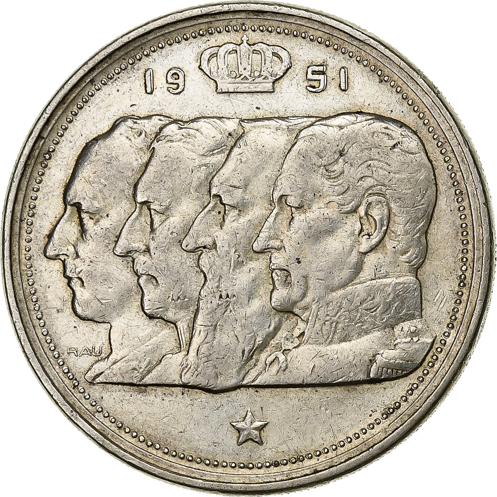 Belgium, Régence Prince Charles, 100 Francs, 100 Frank, 1951, Silver