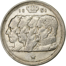 Belgium, Régence Prince Charles, 100 Francs, 100 Frank, 1951, Silver