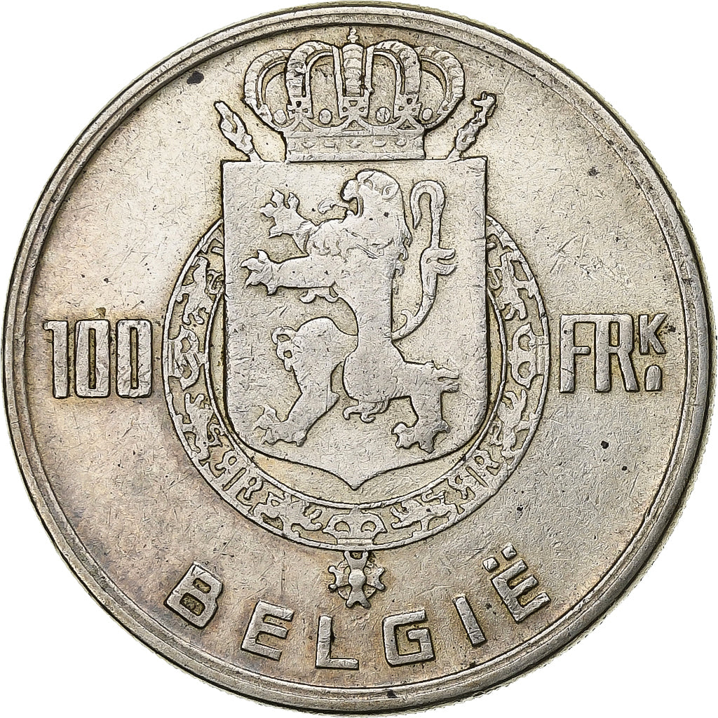Belgium, Régence Prince Charles, 100 Francs, 100 Frank, 1951, Silver