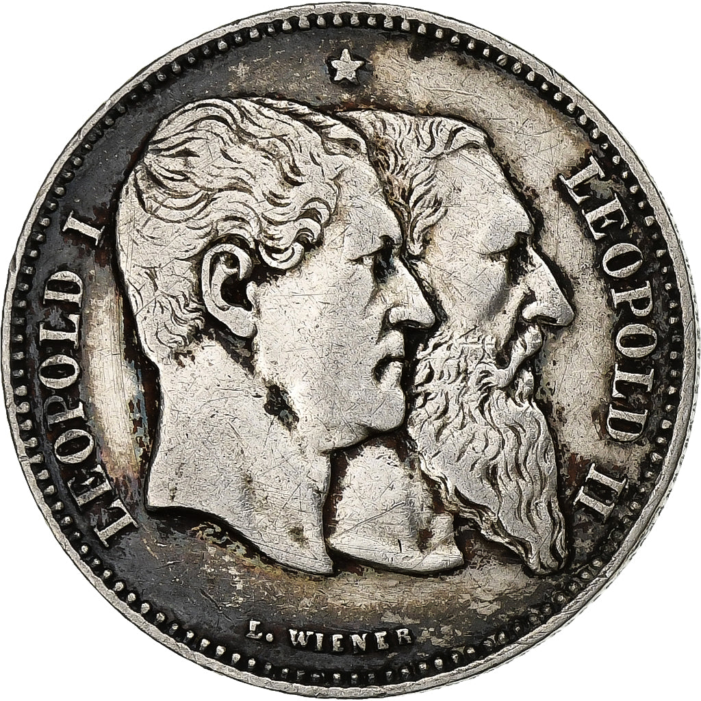 Belgium, Leopold II, 2 Francs, 2 Frank, 1880, Silver, EF(40-45), KM:39