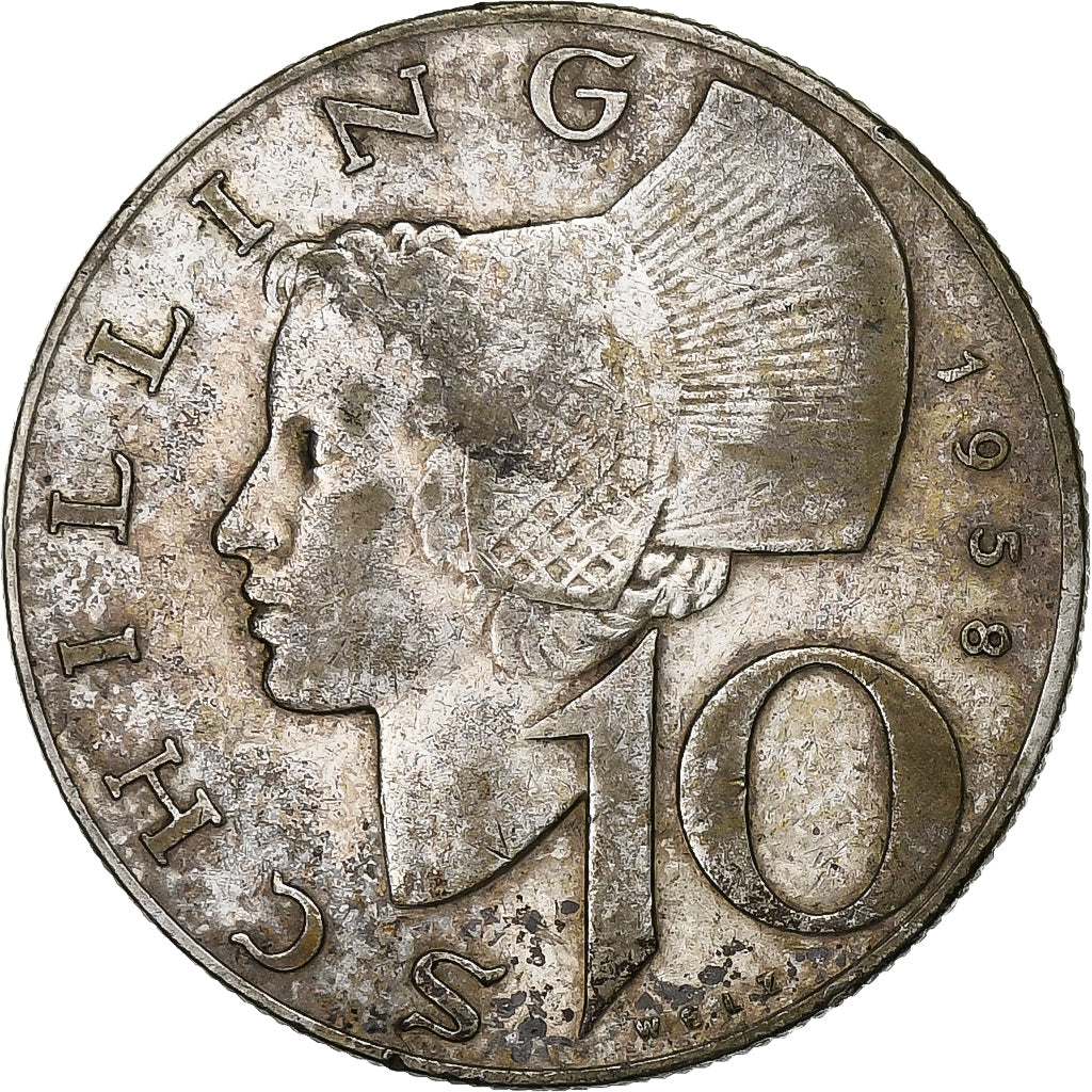 Austria, 10 Schilling, 1858, Argento, MB+, KM:2882