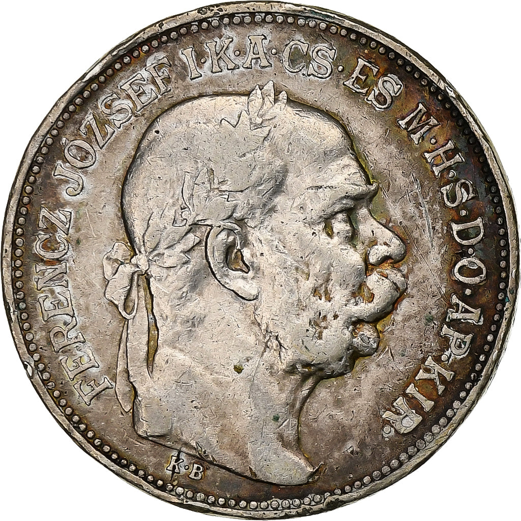 Węgry, Franz Joseph I, 2 Korona, 1912, Kormoczbanya, Srebro, EF(40-45), KM:493