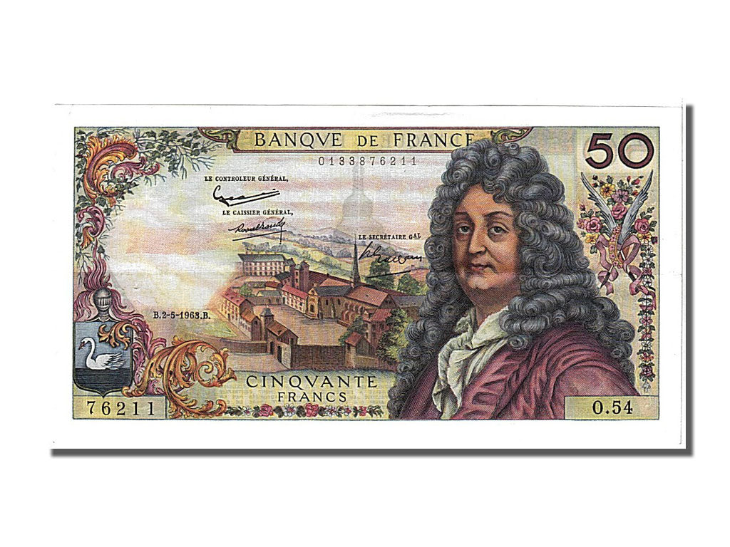 Geldschein, Frankreich, 50 Francs, 50 F 1962-1976 ''Racine'', 1963, 1963-05-02