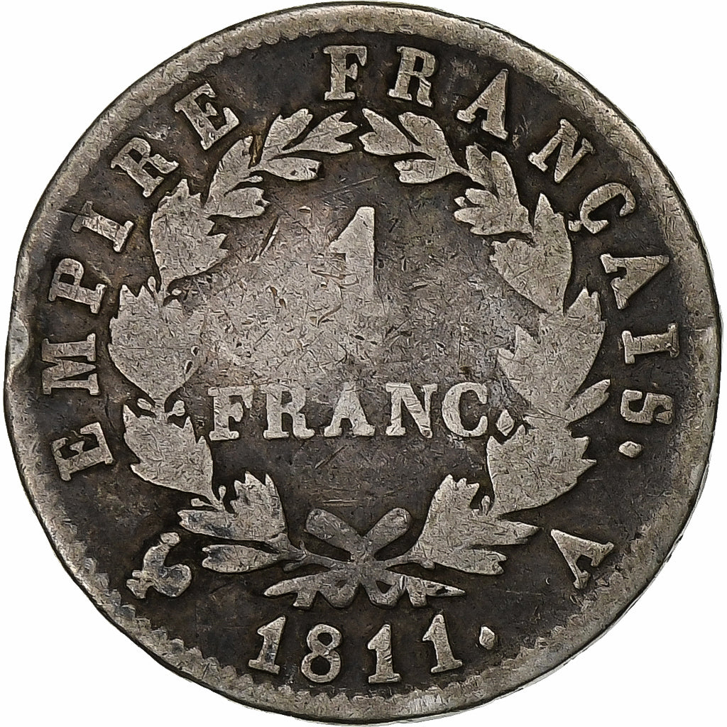 Frankreich, Napoleon I, Franc, 1811, Paris, Silber, SGE, KM:692.1
