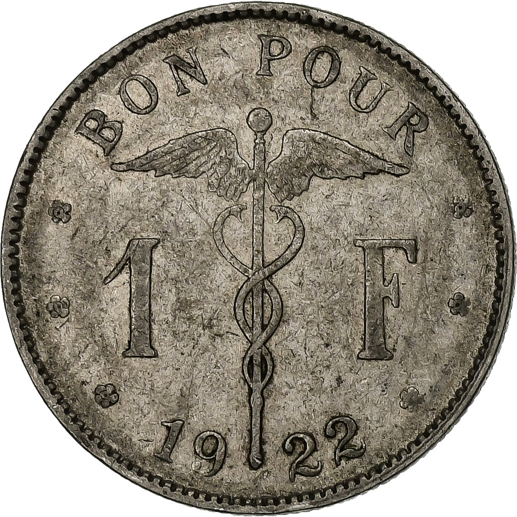 Belgium, Albert I, Franc, 1922, Nickel, EF(40-45), KM:89