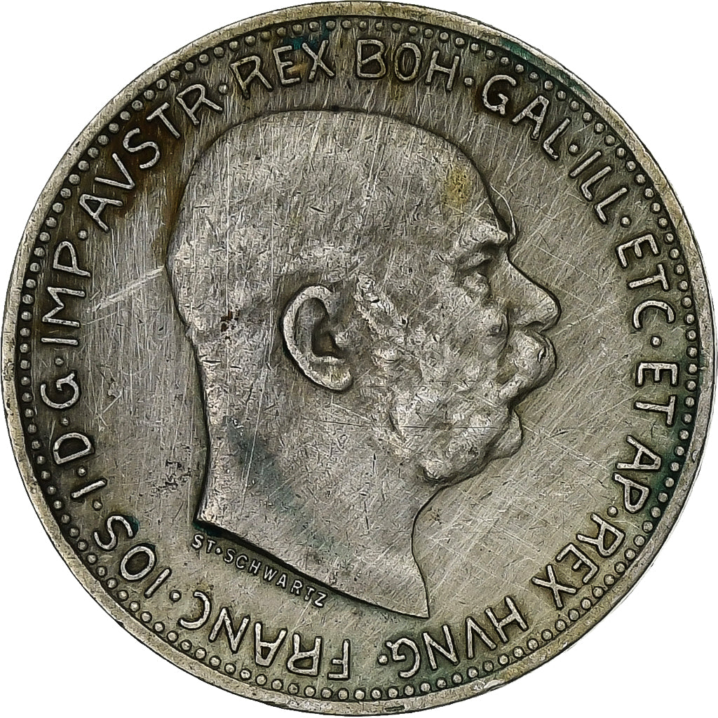 Węgry, Franz Joseph I, Korona, 1915, Budapest, Srebro, EF(40-45), KM:492