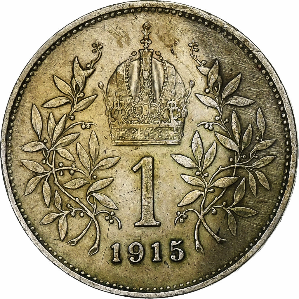Węgry, Franz Joseph I, Korona, 1915, Budapest, Srebro, EF(40-45), KM:492