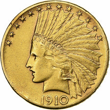 United States, $10, Eagle, Indian Head, 1910, U.S. Mint, Gold, AU(55-58), KM:130