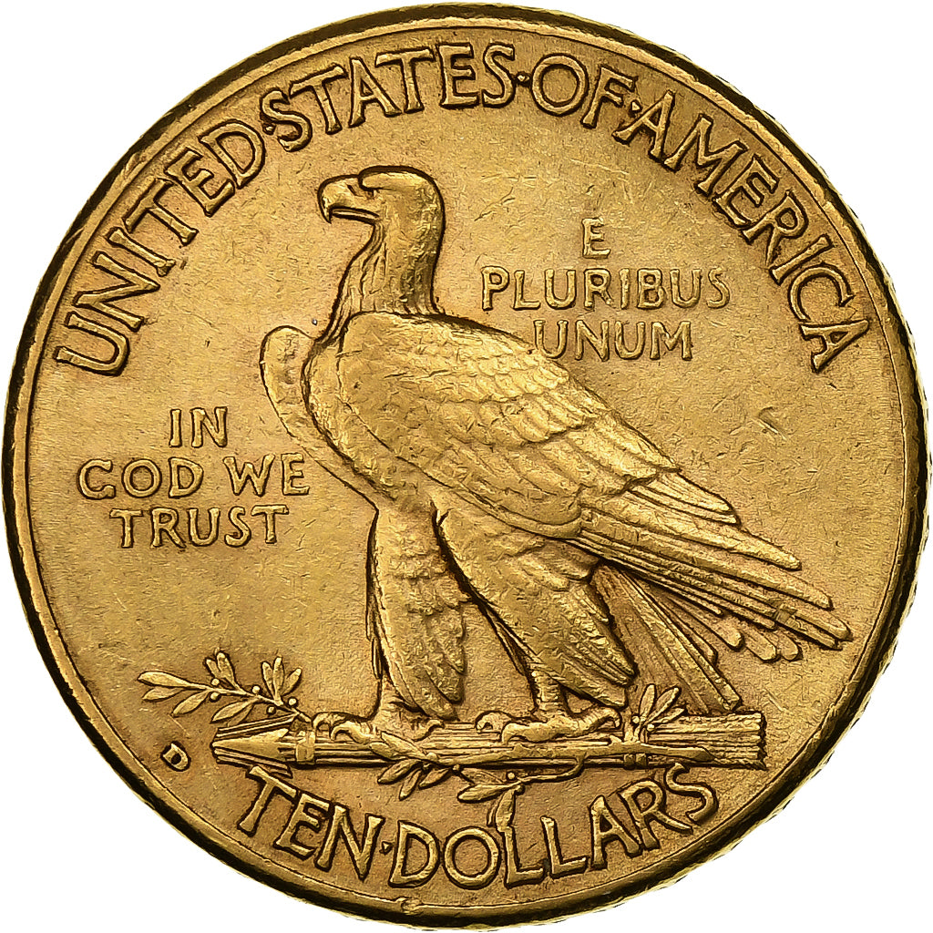 Verenigde Staten, $10, Eagle, Indian Head, 1908, U.S. Mint, Goud, ZF+, KM:130