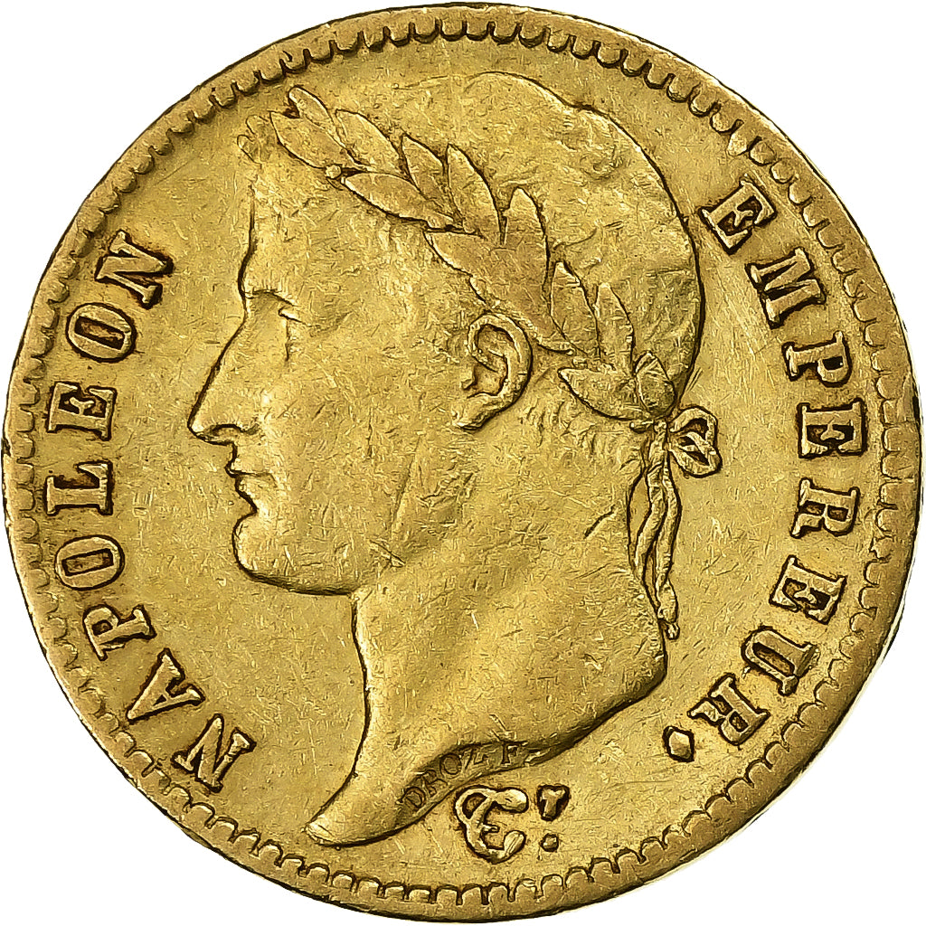 Francia, Napoleon I, 20 Francs, 1813, Paris, Oro, BB+, Gadoury:1025, KM:695.1