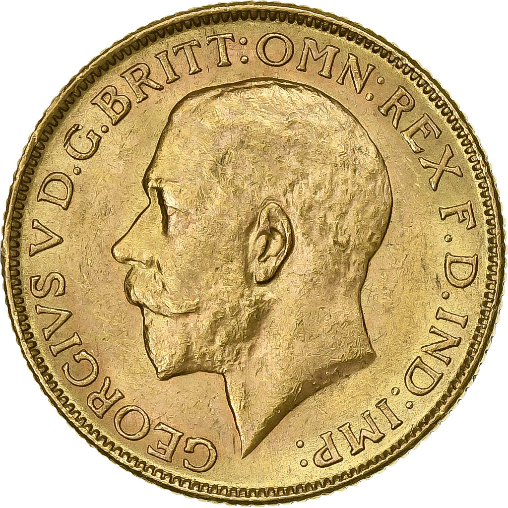 INDIA-BRITISH, George V, Sovereign, 1918, Bombay, Or, SUP, KM:525A