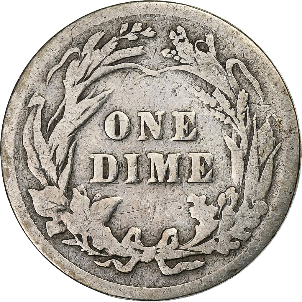 United States, Dime, Barber, 1908, U.S. Mint, Silver, VF(30-35), KM:113
