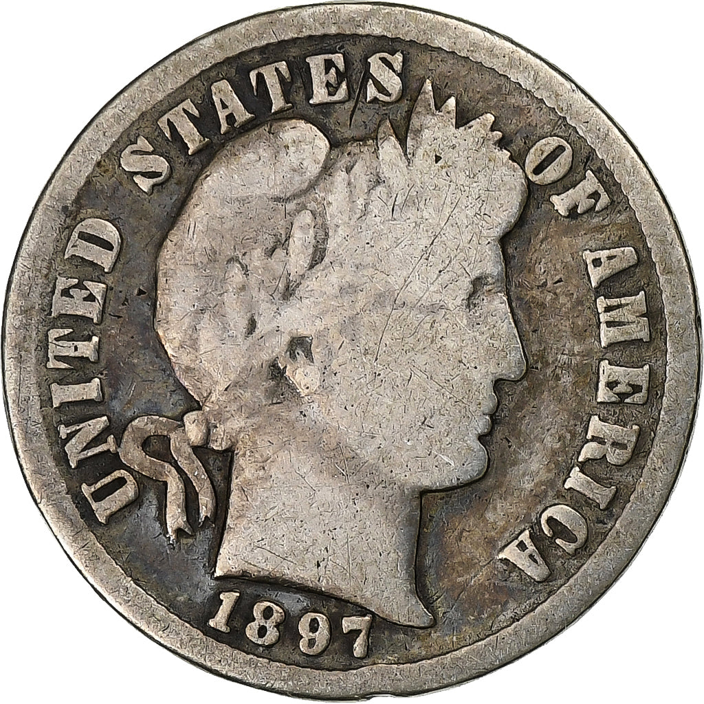 Vereinigte Staaten, Dime, Barber, 1897, U.S. Mint, Silber, S+, KM:113