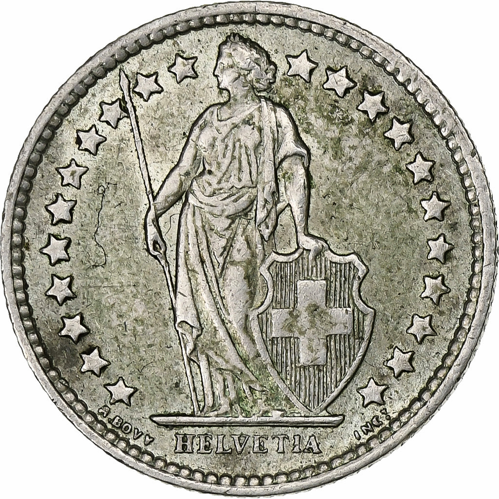 Suiza, 1/2 Franc, 1961, Bern, Plata, MBC, KM:23