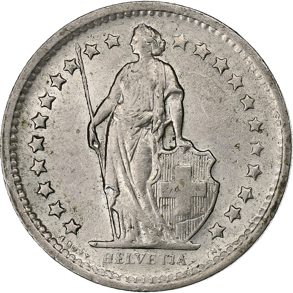 Svizzera, 1/2 Franc, 1968, Bern, Rame-nichel, BB+, KM:23a.1