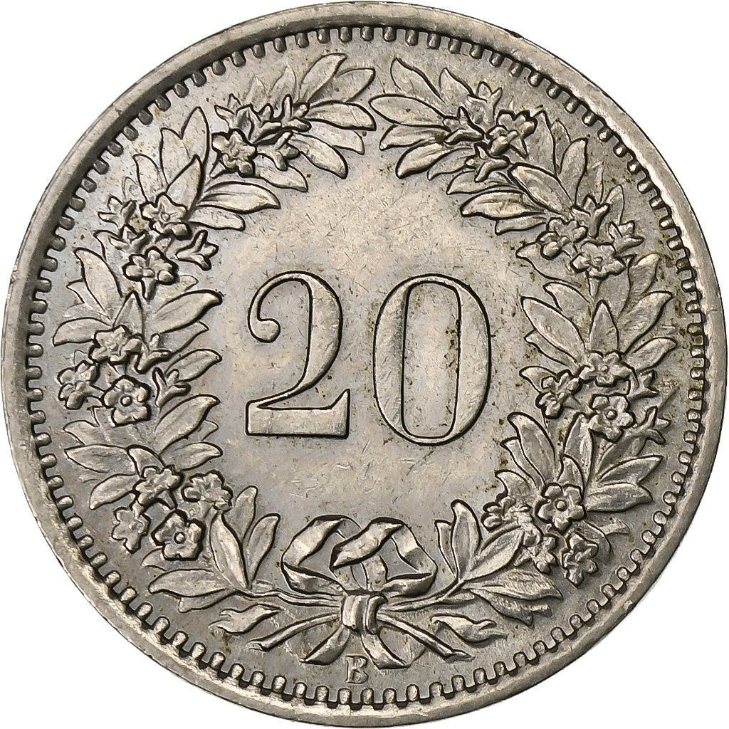 Svizzera, 20 Rappen, 1969, Bern, Rame-nichel, BB, KM:29a