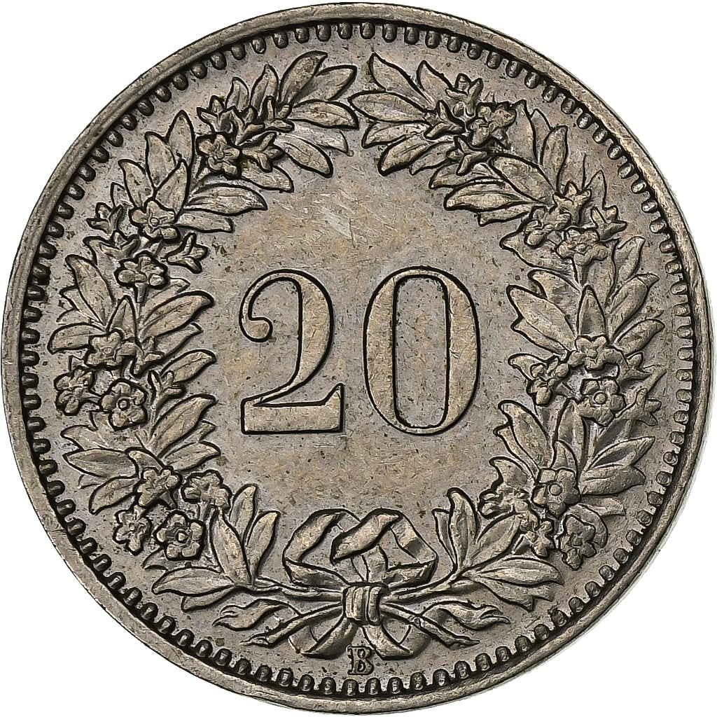 Svizzera, 20 Rappen, 1962, Bern, Rame-nichel, BB, KM:29a