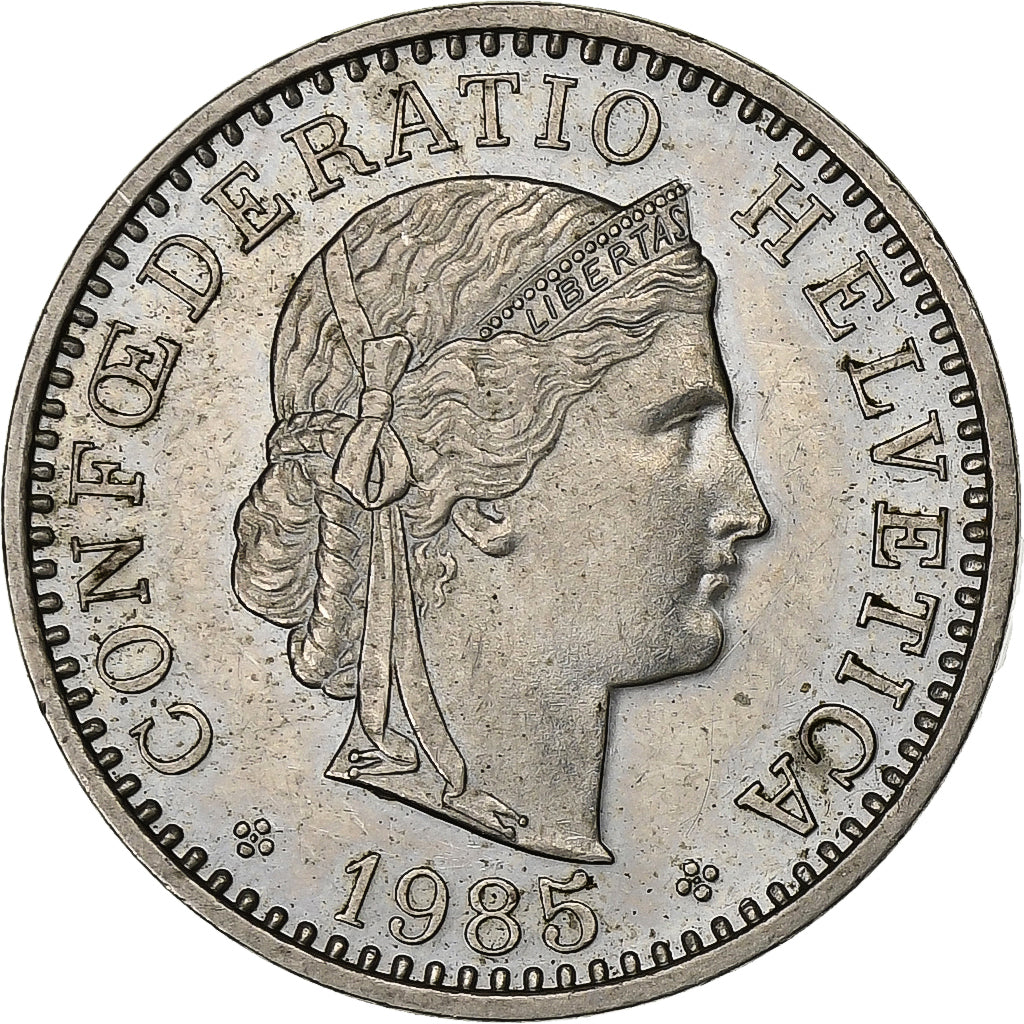 Svizzera, 20 Rappen, 1985, Bern, Rame-nichel, BB, KM:29a