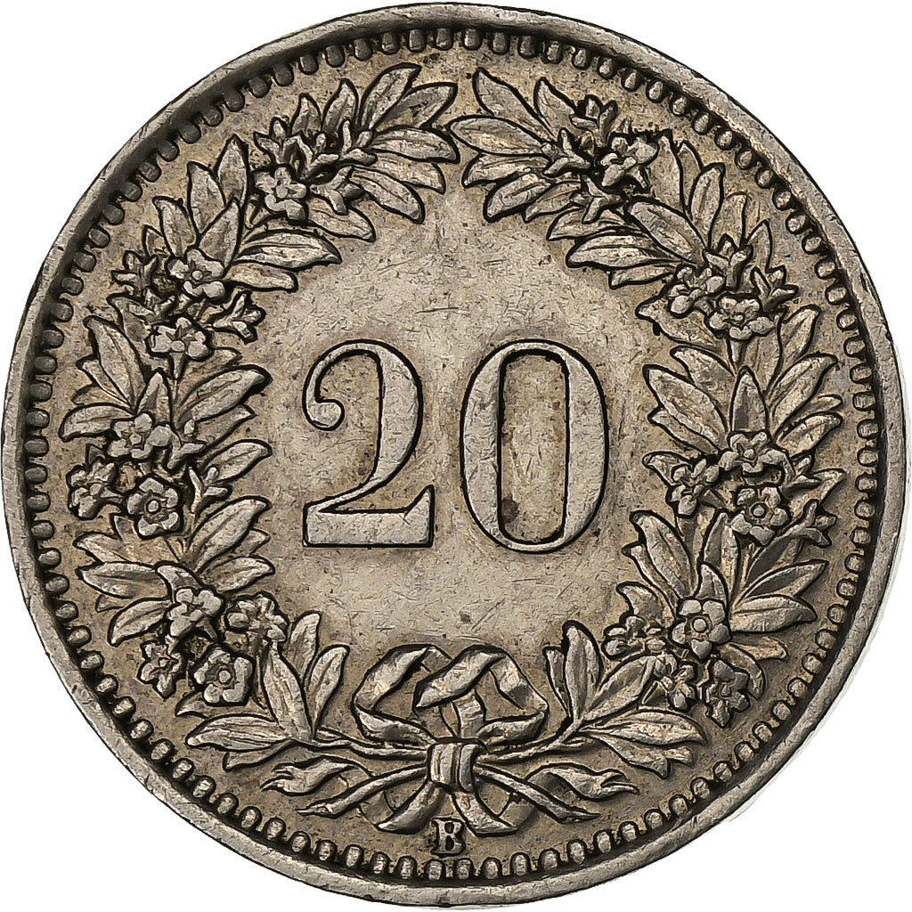 Schweiz, 20 Rappen, 1955, Bern, Kupfer-Nickel, SS, KM:29a