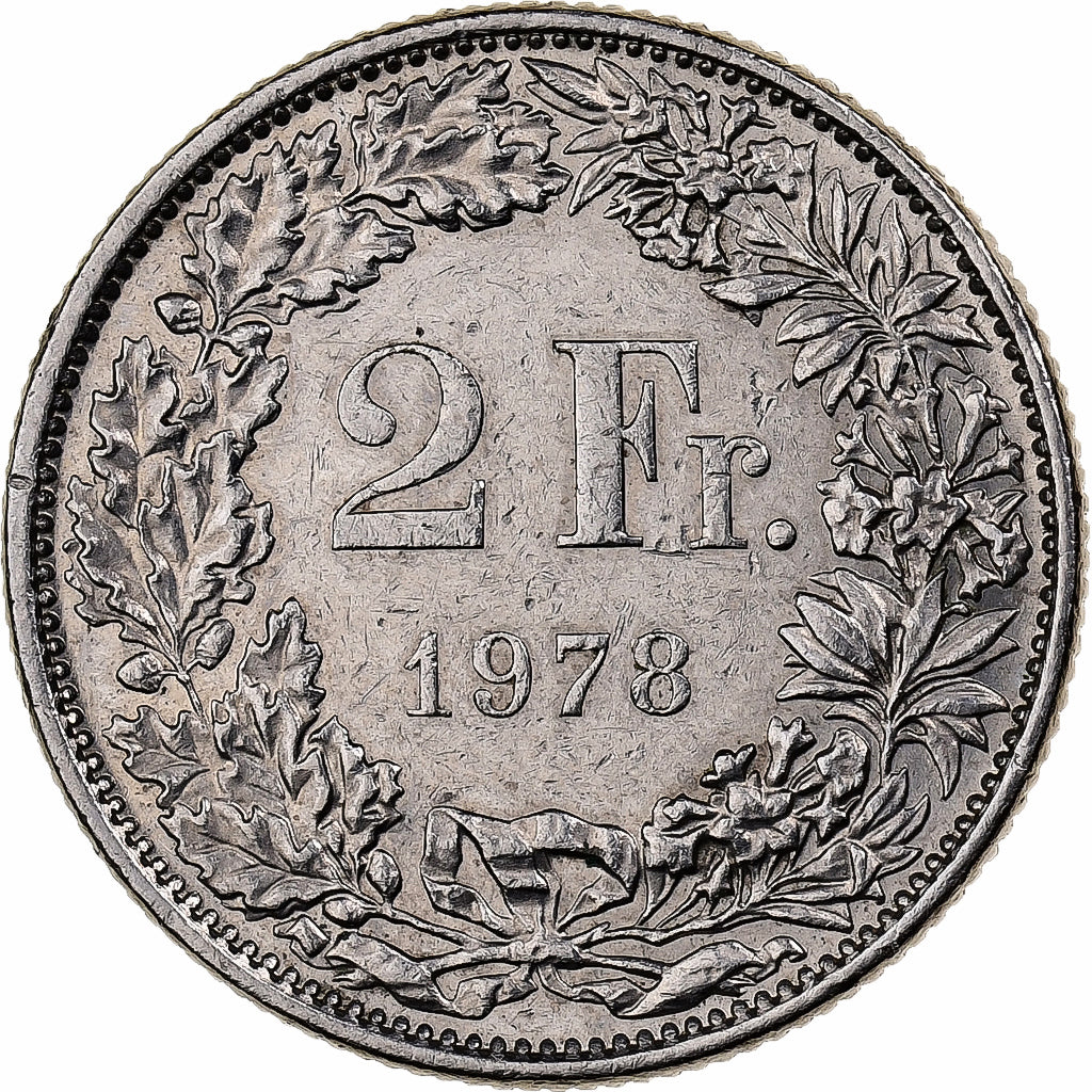 Schweiz, 2 Francs, 1978, Bern, Kupfer-Nickel, SS+, KM:21a.1