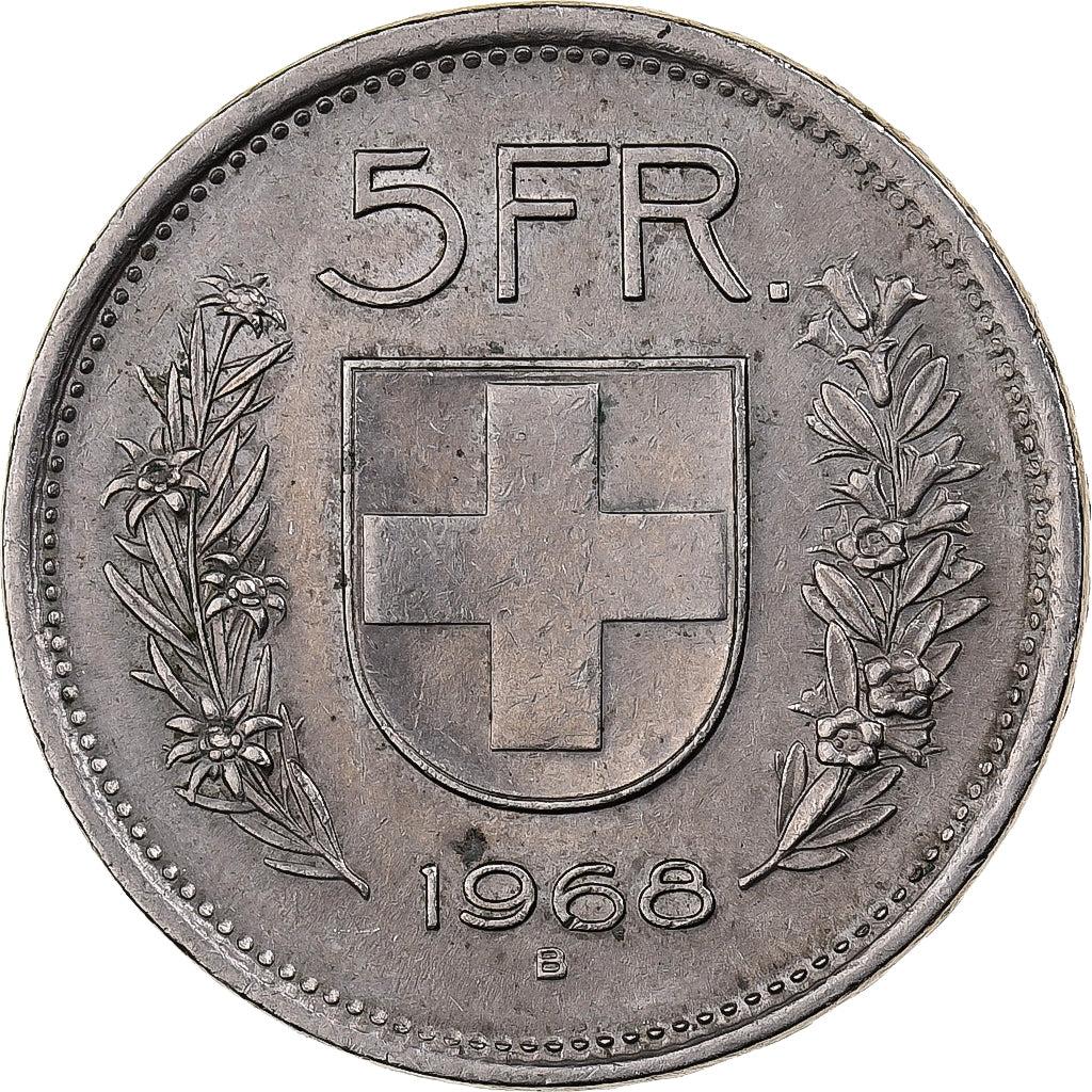 Schweiz, 5 Francs, 1968, Bern, Kupfer-Nickel, SS, KM:40a.1