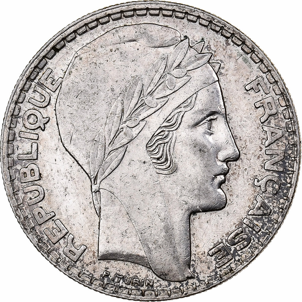 Frankrijk, 20 Francs, Turin, 1937, Paris, Zilver, ZF+, Gadoury:852, KM:879