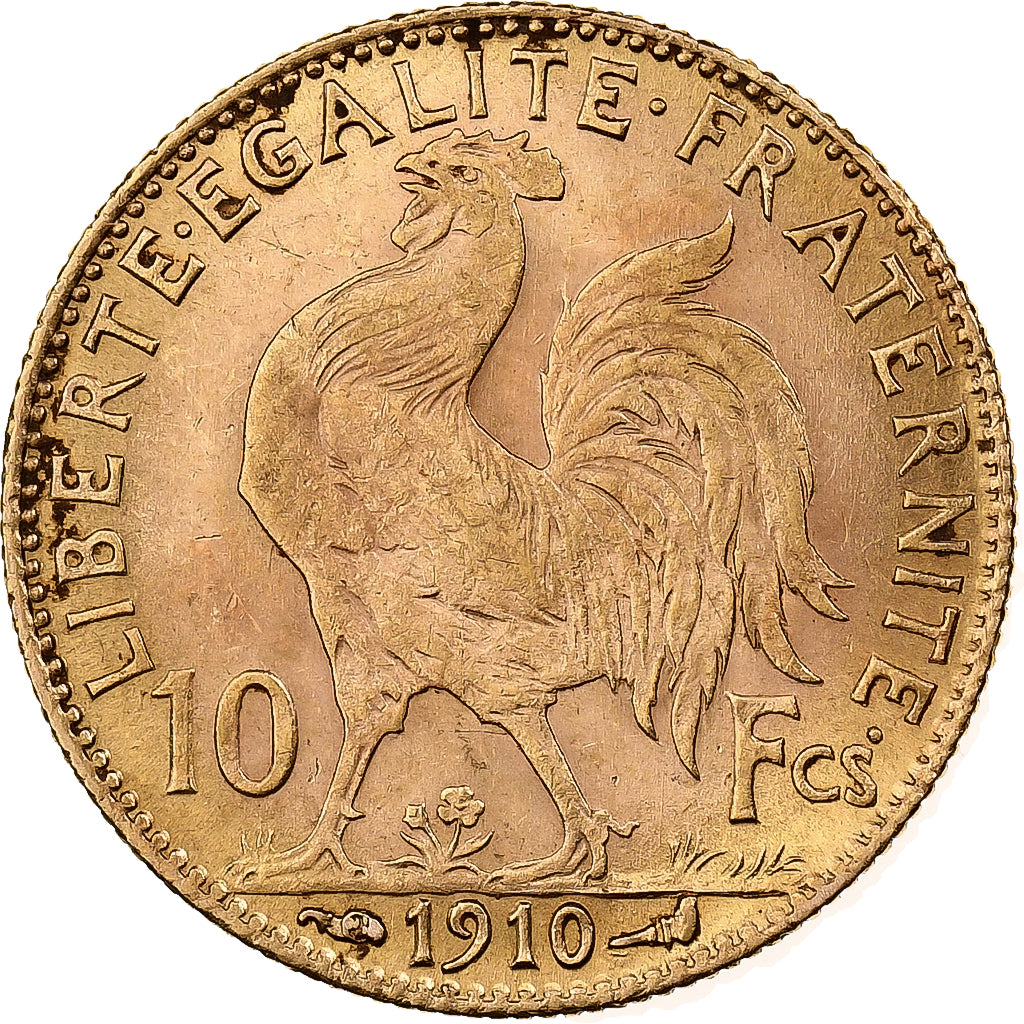 Frankreich, 10 Francs, Marianne, 1910, Paris, Gold, SS+, Gadoury:1017, KM:846